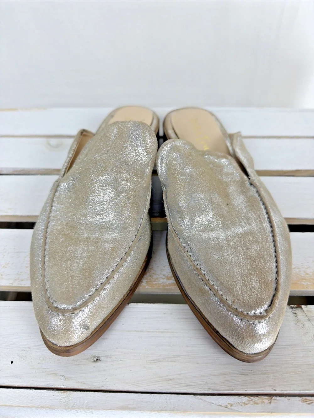 New No Box Diba True Gold Slip On Mule Loafer Shoes #1065 Womens 6